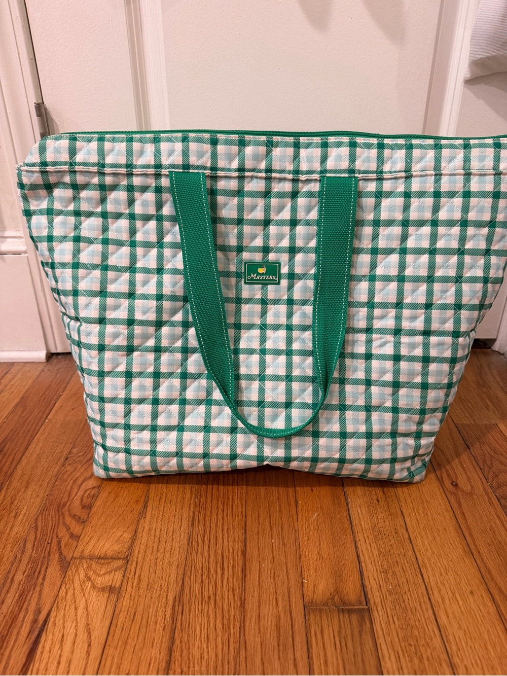 Masters Green Check Quilted 3 Piece Tote Bag Set